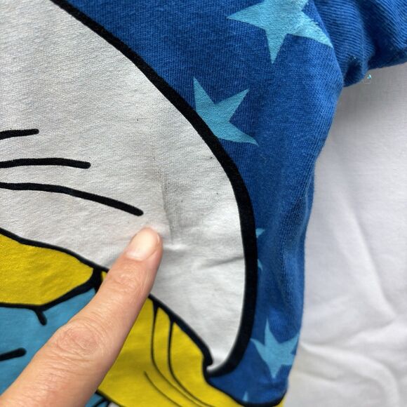 Smurfs Smurfette Blue Shirt Size Youth L 10/12 Heart Smurfed a Beat Peyo - Picture 3 of 9